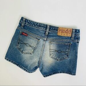 Vintage Y2K Mudd Distressed Bleached Low Rise Mini Shorts 1 Womens